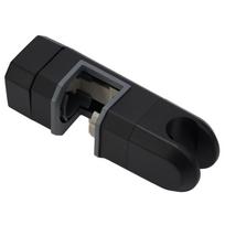 Universalus 15mm-30mm chromuotas dušo bėgelio galvutės laikiklis, reguliuojamas laikiklis juoda