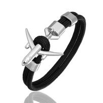Žavesio vyriška lėktuvo inkaro apyrankė moterims dangaus išgyvenimo lėktuvo grandinėlė draugystės apyrankės femme porų papuošalai homme dovana nauja 19cm gray
