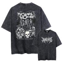 Didelio dydžio rūgštiniai marškinėliai My Chemical Romance Mcr Dead Vyriški marškinėliai Black Parade Punk Emo Rokas Viršus Drabužiai Unisex S gray
