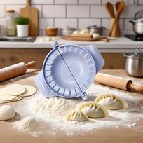 Food-Grade Hinged Dumpling Press: Efficient & Labor-Saving Mold 10x8.8x2.5 cm beige