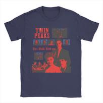 Twin Peaks Dale Cooper Fire Work Men's T Shirts TV Show Novelty Tee Shirt Short Sleeve Round Neck T-Shirt Cotton Summer merch XL blue