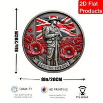 Memorial Day Metal Wall Art Sole Pack Lest We Forget Yard Sign įvairiaspalvis