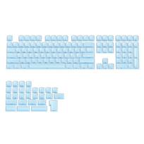 Crystal Jelly Color Keycaps OEM Height Double Shot Injection Molded Wavy Pattern Side Print PC Keycap Full Set 113Pcs mėlyna