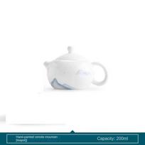 Hand Painted Yuanshan Teapot White Porcelain Xi Shi Pot Filter Single Pot Kung Fu Tea Set Teapot Tea Kettle Tea Infuser white
