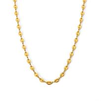 Best-selling trendy versatile pig nose clasp necklace with gold beads, 18K gold light luxury high-end necklace for women beige