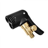 Schrader/Presta Valve Tire Air Pump Nozzle 2-in-1 Portable Tire Inflation Valve Adapter Deflated Tire Inflator Chuck black