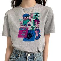 Scott Pilgrim TShirts Unisex Comic Anime Tee Female Unisexga Designer Streetwear Clothes L blue