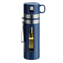 520ML Stiklinis arbatinis vandens buteliukas su arbatos filtru Aukšto borosilikatinio stiklo Arbata ir vanduo atskiriami Vandens puodelis Kelioninis filtruojantis puodelis 520ml mėlyna