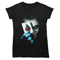Ladies Joker Heath Ledger Card Face T Shirt Batunisex Dark Knight Halloween Unisex 4XL gray