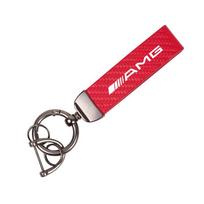1 vnt. Anglies pluošto odinis automobilio raktų pakabukas Raktų grandinėlė Mercedes Benz AMG GLC GLE W204 W206 W205 W203 W211 W212 W213 W210 W169 BA3 red