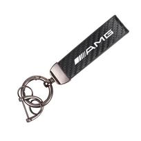 1 vnt. Anglies pluošto odinis automobilio raktų pakabukas Raktų grandinėlė Mercedes Benz AMG GLC GLE W204 W206 W205 W203 W211 W212 W213 W210 W169 BA3 black