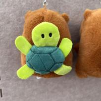 Rotating Capybara Turtle Plush Keychain Toy 11cm yellow