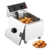 VEVOR Commercial Electric Deep Fryer, 7.5 L Oil Capacity, 2500W Stainless Steel Countertop Fryer with Basket and Lid, Overheat Protection 41.5 x 27 x 36 cm
