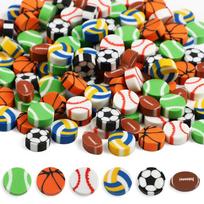 50/100Pcs Sports Theme Erasers Bulk Basketball Soccer Mini Eraser for Kids Birthday Party Favors Pinata Filler Classroom Gifts 50Pcs black