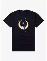 Pretty Guardian Sailor Moon Luna & Artemis Celestial  Pure Cotton T-Shirt Men and Women Fashion Casual Trend Short Sleeve Shirt L black