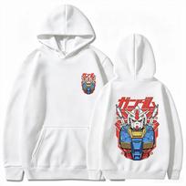 Gundam Vyriškas džemperis su gobtuvu Super RX78 Anime Džemperis Aukštos kokybės Rudens Žiemos Šiltas Sportinis Viršus M white