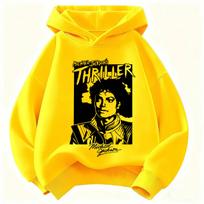 Kids Hoodie Michael Jackson King Of Pop Portrait Print Long Sleeve Sweatshirt Autumn Winter Casual Sport Pullover Tops for Daily Outdoor Activities 130 ruda