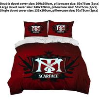 Scarface Bedding Set With Active Dye Printing For Modern Bedroom Decor 135x200cm brown