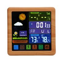Belaidė orų stotis, spalvotas jutiklinis ekranas, orų laikrodis, patalpų ir lauko termometras-higrometras su nuotoliniu jutikliu, TS-3310-WG (wood grain color)