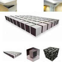 1 rinkinys 3D optinės iliuzijos kampinis sienos lipdukas Sienos menas, keičiantis realybę Lipnus nuimamas stereoskopinis kubo lipdukas Namų biuro dekoras gray