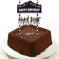Fortnite Activity Theme Celebration Decorations designed for Boys Action Figures Banner Cake Children Birth Date Celebration Tableware Decoration black