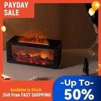 Fireplace Flame Essential Oil Diffuser 7 Colors Cool Mist Humidifier with Timer Aroma Diffuser for Bedroom Living Room Office China Mainland black