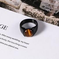 European and American New Rings, Light Luxury High-end Rings, Personalized Men's Tiger's Eye Stone Jewelry 2026 meiwei no. 12 juoda