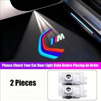 LED Car Door Logo Welcome Lights Auto Laser Projector Lamp For BMW M E46 E90 E60 F30 F10 E39 E36 F20 G30 G20 E87 E30 F31 Sticker cysh69 gray