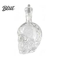 Crystal Clear Glass Decanter Skull Whiskey Decanter B white