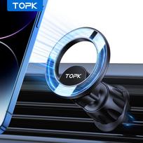 TOPK Magnetic Car Phone Holder Mount Air Vent for MagSafe Case 360° Rotation for iPhone 16 15 14 13 12 Pro Max Plus Mini Clip For Air Vent gray