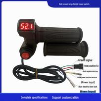 Electric Throttle Grip with Red Screen, Handlebar Voltage Display, and Speed Control 14.5 x 6 x 9 cm black