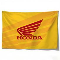 Motociklo HONDA Dekoratyvinė Vėliava Atspari Vandeniui ir Išblukimui Poliesterio Vidaus ir Lauko Kabinama Vėliava (as the picture,50x70cm) yellow