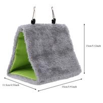 Parrot Hammock Bird Nest Hanging Tent Warm Triangular Pet Cave gray