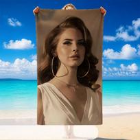 Lana Del Rey Beach Towel, Soft Large Absorbent Towel For Beach Swimming Pool Travel Vacation 70cmx140cm(27x55inch) black