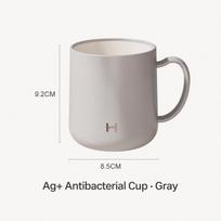Ag+ Antibacterial Toothbrush Cup, 350ML Bathroom Rinsing Cup with Handle, Smooth Rounded Mouthwash Cup for Adults, Kids and Family Use white
