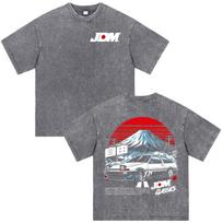Anime Initial D Drift AE86 Fujiwara Tofu Shop JDM Racing Car Vintage Washed T-shirts Men's Women Clothing Short Sleeves T Shirts 3XL gray
