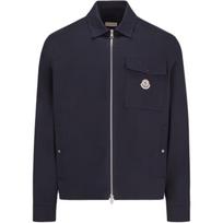 Moncler Logo Patch Zip Up Shirt Jacket K10912F0000557448781 L black