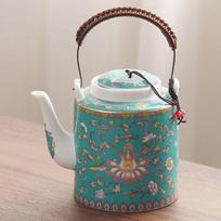 Large Capacity Ceramic Teapot Single Pot with Filter Screen Handmade Lifting Beam Pot Tea Kettle Filter Pot Tea Infuser Tea Set