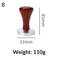 51Mm 53Mm Solid Wood Handle Coffee Tamper Flat Base Professional Espresso Press Barista Making Tool brown
