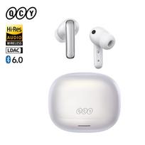 QCY Bluetooth Earphones HT21 MeloBuds N65 AI Adaptive Noise Cancelling 60dB ANC Wireless Earbuds Hi-Res LDAC Spatial Sound 50H balta