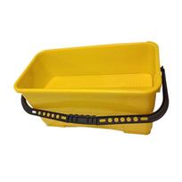 24L Mop Bucket with Wheels And Wringer, Rectangular Pail for School Hotel Use geltona