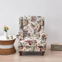 Stretch Print Wing kėdės užvalkalas Spandex elastiniai fotelio užvalkalai Europe Wingback Relax sofos užvalkalai su sėdynės pagalvėlės užvalkalu