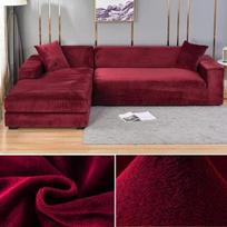 Aksominis sofos užvalkalas Elastinis storas L formos kampinis sofos užvalkalas svetainei 1/2/3/4 vietų tamprus užvalkalas sofos sofos foteliui 1 Seater 90-140cm tamsiai mėlyna spalva