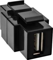 InLine USB 2.0 Snap-In įdėklas - USB A lizdas / B lizdas - juodas korpusas