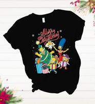 Simpsons Family Christmas Pajamas, Funny Bart Simpson SG197 Unisex T-Shirt S blue