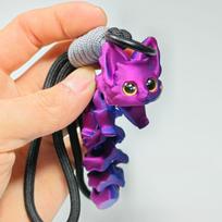 3D Printed Cute Fox Action Figures Toys Multiple Joints Movable Simulation Eyes Hanging Rope Room Decor Accessories Kids Gifts purple