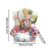 45x35x30cm/100x95x90cm PVC Stuffed Animal Bean Bag Storage Waterproof Stuffed Animal Bean Bag Cover Organizer(Not With Toys) beige