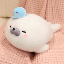 Adorable Seal Plush Plaything Plush Animation Seal Plushie Stuffed Pillow Marine Animals Kawaii Sleep Hug Pillow Birthday Present Home Decor 24cm white