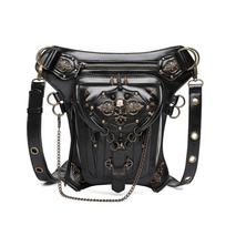 Steampunk Motorcycle Bag, Skull Retro Single Shoulder Crossbody Bag, Multifunctional Mobile Waist Bag juoda