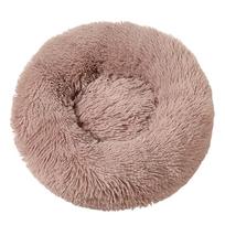 Apvalus pliušinis augintinio guolis Minkšta ilgo kailio pagalvė šunims katėms Patogus lizdas Jaukus miego kilimėlis mažiems vidutinio dydžio augintiniams 40 cm skersmens One Size ruda